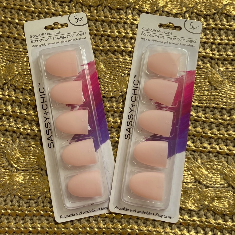 NIP Bundle 2X 5ct (10total) Soak Off Nail Caps 💯 % Silicone Reusable Man…